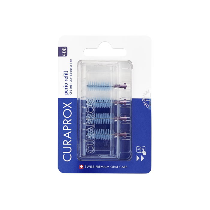 Curaprox CPS 408 perio refill 4x deep violet main product photo