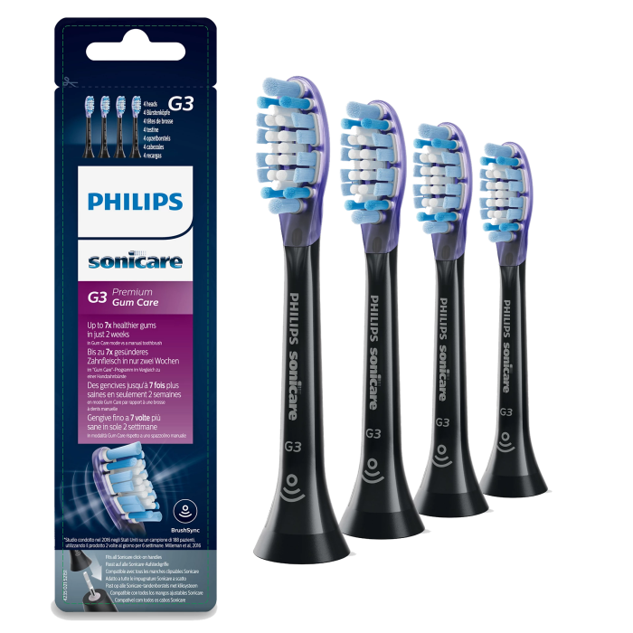 Philips Sonicare G3 Premium Gum Care Ersatzbürsten BLACK (4 Stk.) main product photo